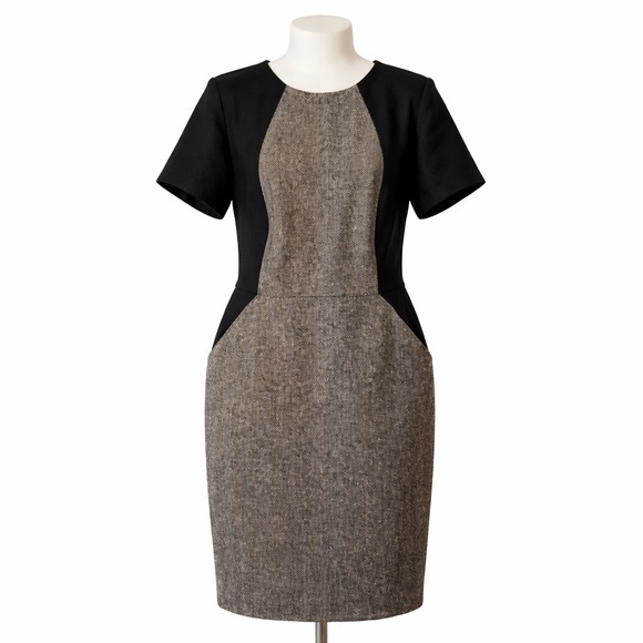 Boden Dresses & Skirts - Boden Black and Gray Sheath Midi Dress with Raglan Sleeves